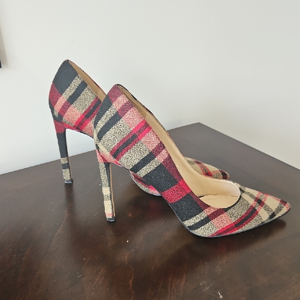 Plaid High Heel Pumps